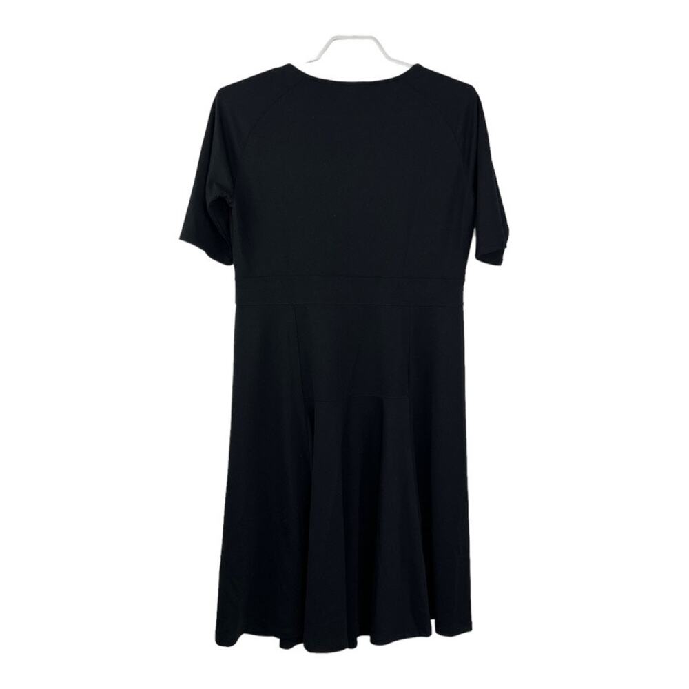 Lands' End Black LBD Women's Size 14/16 Short Sleeve Sheath Dress